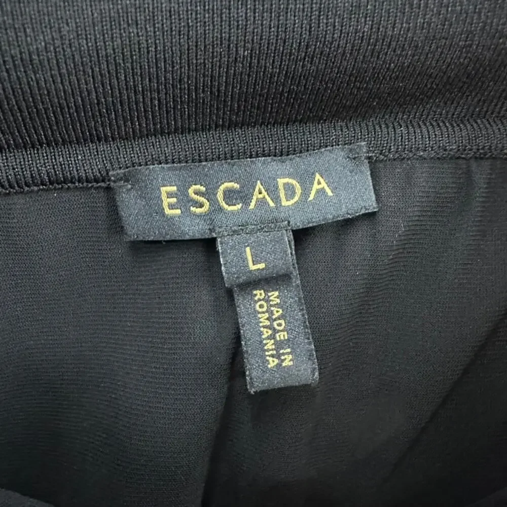 Escada Women's Large‎ Skirt Black Knee Length A-Line Diamond Cutouts Elastic